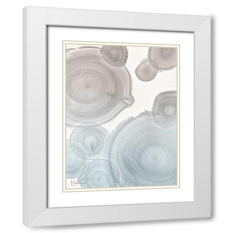 Sea Mist Tree Rings 2 White Modern Wood Framed Art Print with Double Matting by Koetsier, Albert