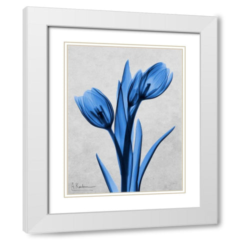 Midnight Tulips White Modern Wood Framed Art Print with Double Matting by Koetsier, Albert