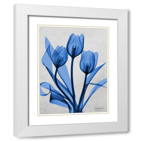 Midnight Tulips 2 White Modern Wood Framed Art Print with Double Matting by Koetsier, Albert