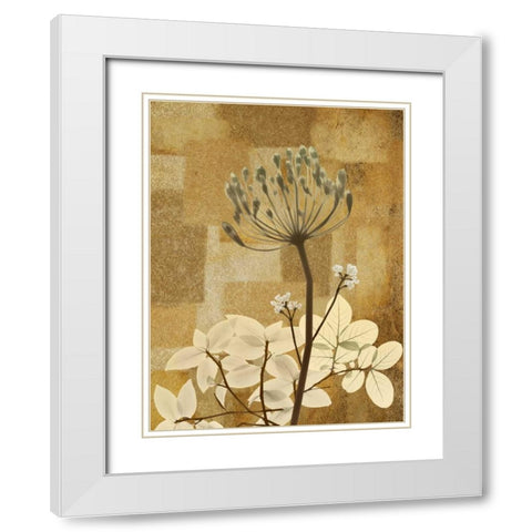 Zenfully Golden 1 White Modern Wood Framed Art Print with Double Matting by Koetsier, Albert