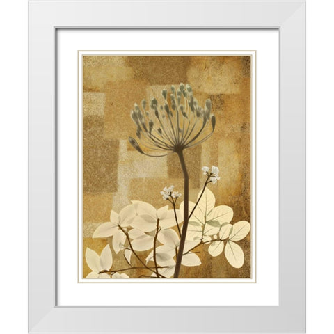 Zenfully Golden 1 White Modern Wood Framed Art Print with Double Matting by Koetsier, Albert