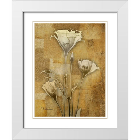 Zenfully Golden 2 White Modern Wood Framed Art Print with Double Matting by Koetsier, Albert