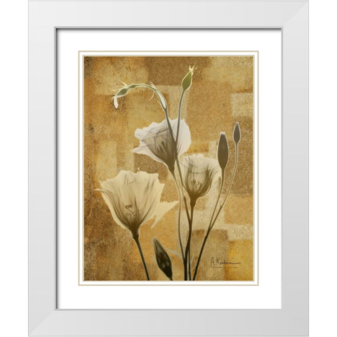 Zenfully Golden 3 White Modern Wood Framed Art Print with Double Matting by Koetsier, Albert