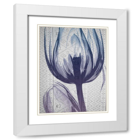 Aubergine Textiles 1 White Modern Wood Framed Art Print with Double Matting by Koetsier, Albert