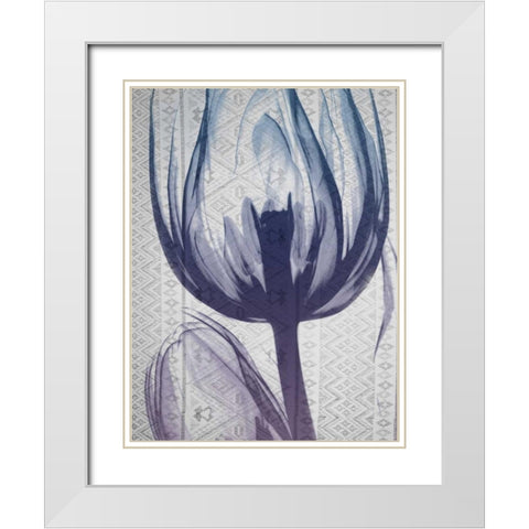 Aubergine Textiles 1 White Modern Wood Framed Art Print with Double Matting by Koetsier, Albert