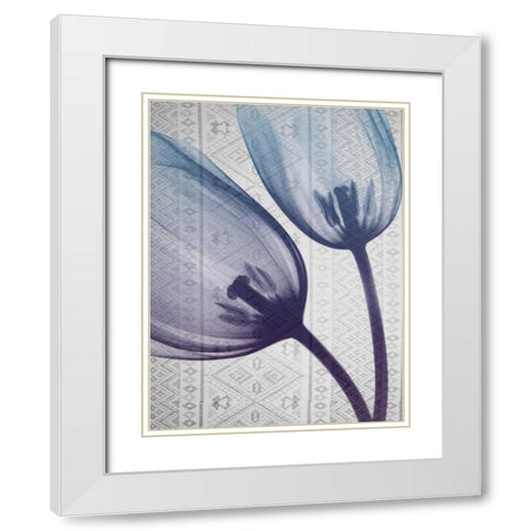 Aubergine Textiles 2 White Modern Wood Framed Art Print with Double Matting by Koetsier, Albert