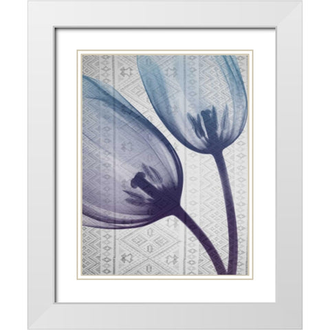 Aubergine Textiles 2 White Modern Wood Framed Art Print with Double Matting by Koetsier, Albert