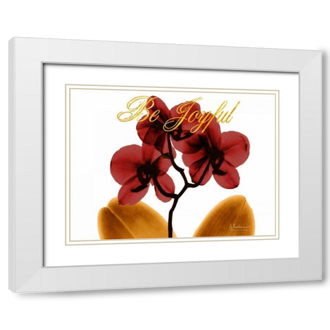 Joyful Orchid White Modern Wood Framed Art Print with Double Matting by Koetsier, Albert