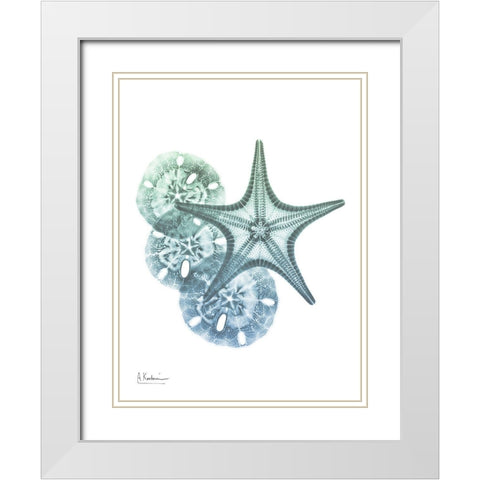 Shimmering Dollars and Stars White Modern Wood Framed Art Print with Double Matting by Koetsier, Albert