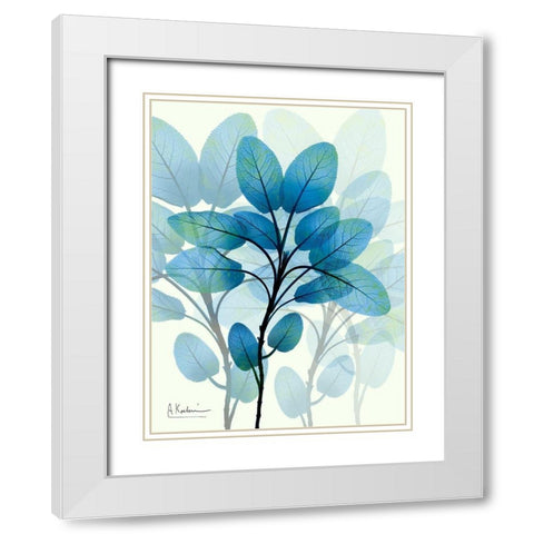 Focused Azure 1 White Modern Wood Framed Art Print with Double Matting by Koetsier, Albert