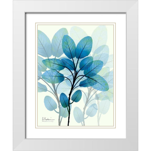 Focused Azure 1 White Modern Wood Framed Art Print with Double Matting by Koetsier, Albert