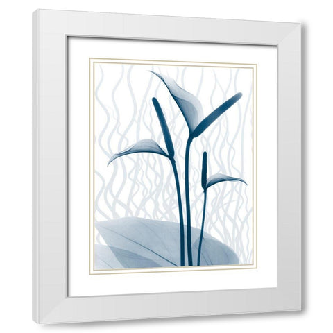 Blue Dawn 1 White Modern Wood Framed Art Print with Double Matting by Koetsier, Albert