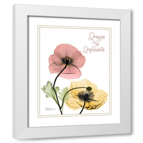 Impossible  Poppies White Modern Wood Framed Art Print with Double Matting by Koetsier, Albert