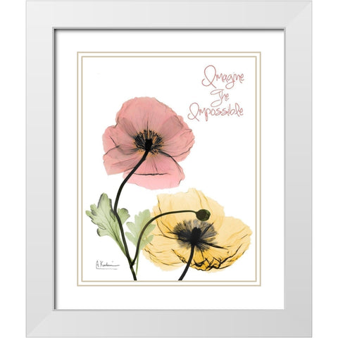 Impossible  Poppies White Modern Wood Framed Art Print with Double Matting by Koetsier, Albert