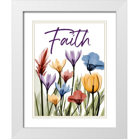 Faithful Flowerscape White Modern Wood Framed Art Print with Double Matting by Koetsier, Albert