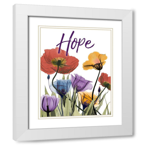 Hopeful Flowerscape White Modern Wood Framed Art Print with Double Matting by Koetsier, Albert