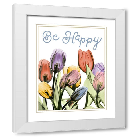 Happy Tulipscape White Modern Wood Framed Art Print with Double Matting by Koetsier, Albert