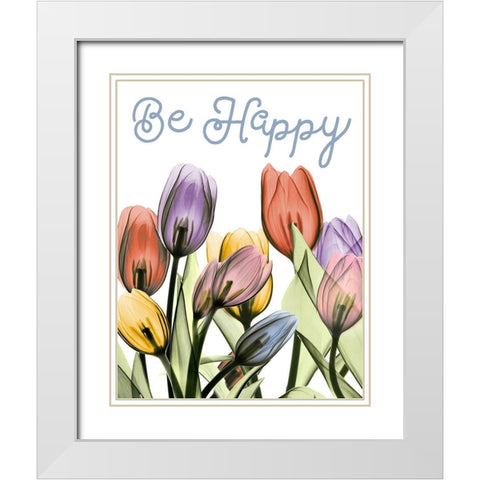 Happy Tulipscape White Modern Wood Framed Art Print with Double Matting by Koetsier, Albert