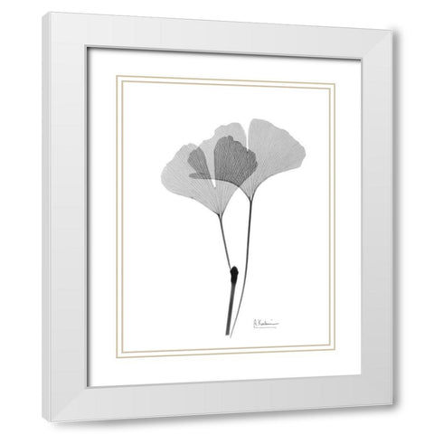 Inverted Ginko 4 White Modern Wood Framed Art Print with Double Matting by Koetsier, Albert