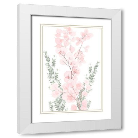 Blushing Bouquet 1 White Modern Wood Framed Art Print with Double Matting by Koetsier, Albert