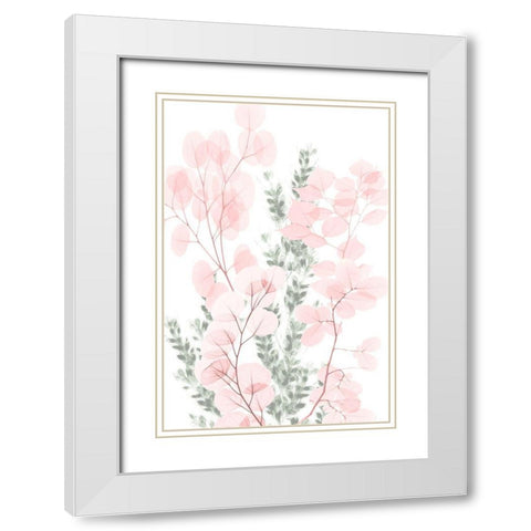 Blushing Bouquet 2 White Modern Wood Framed Art Print with Double Matting by Koetsier, Albert