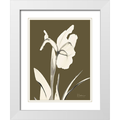 Iris Fall White Modern Wood Framed Art Print with Double Matting by Koetsier, Albert