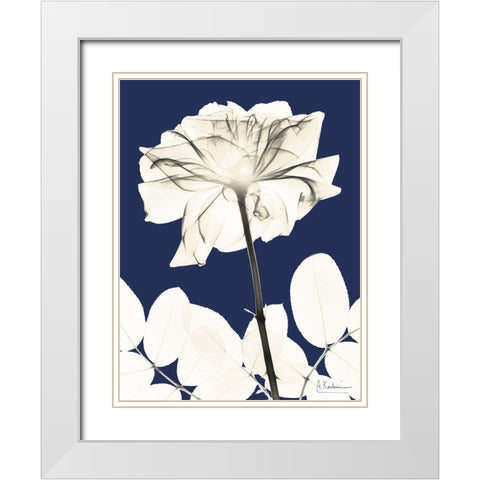 Rose Cool Dynasty 2 White Modern Wood Framed Art Print with Double Matting by Koetsier, Albert