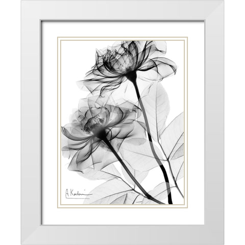 Delighful Pair 1 White Modern Wood Framed Art Print with Double Matting by Koetsier, Albert