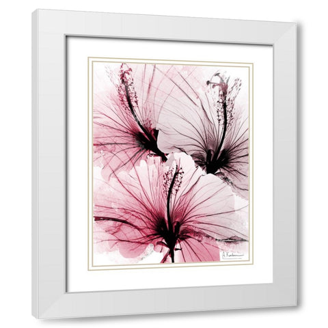 Bright Floral Abstract 1 White Modern Wood Framed Art Print with Double Matting by Koetsier, Albert