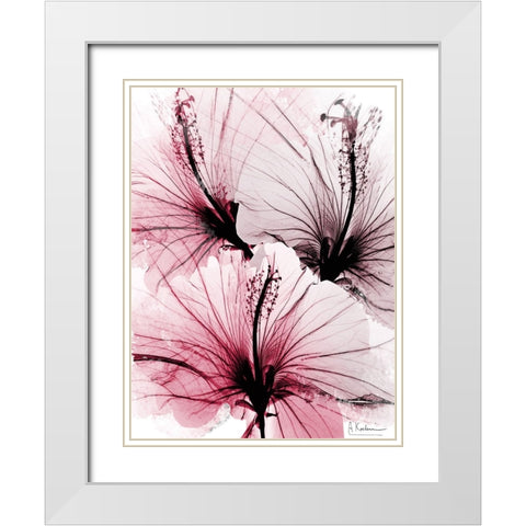 Bright Floral Abstract 1 White Modern Wood Framed Art Print with Double Matting by Koetsier, Albert