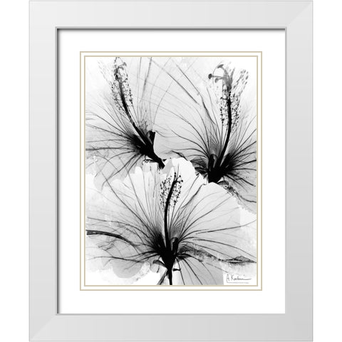 Floral Abstract 1 White Modern Wood Framed Art Print with Double Matting by Koetsier, Albert