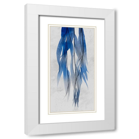 Indigo Growth 1 White Modern Wood Framed Art Print with Double Matting by Koetsier, Albert