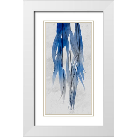 Indigo Growth 1 White Modern Wood Framed Art Print with Double Matting by Koetsier, Albert