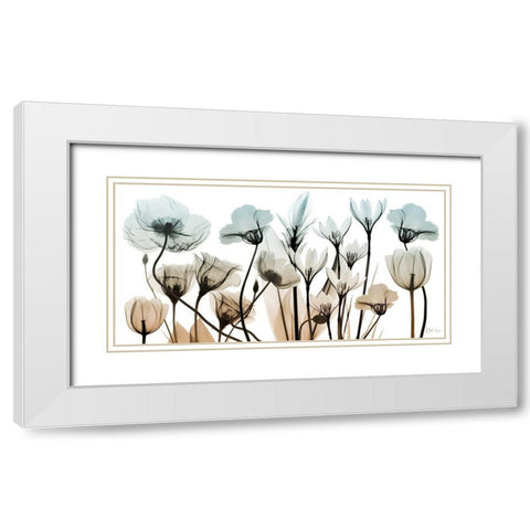 Sandy Floral Breeze 1 White Modern Wood Framed Art Print with Double Matting by Koetsier, Albert