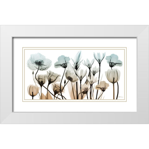 Sandy Floral Breeze 1 White Modern Wood Framed Art Print with Double Matting by Koetsier, Albert