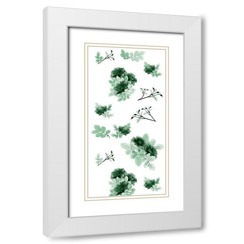 Nostalgic Emeralds White Modern Wood Framed Art Print with Double Matting by Koetsier, Albert