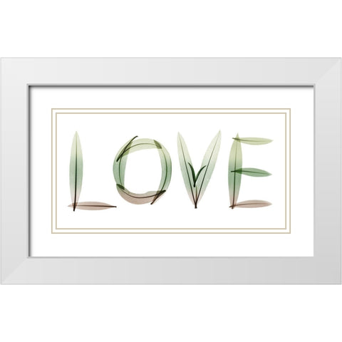 Love White Modern Wood Framed Art Print with Double Matting by Koetsier, Albert