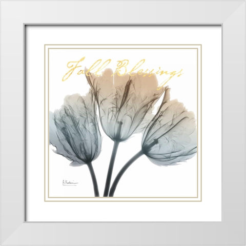 Fall Tulips White Modern Wood Framed Art Print with Double Matting by Koetsier, Albert