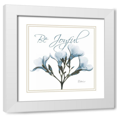 Be Joyful Oleander White Modern Wood Framed Art Print with Double Matting by Koetsier, Albert