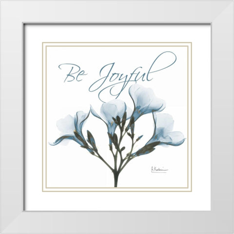 Be Joyful Oleander White Modern Wood Framed Art Print with Double Matting by Koetsier, Albert