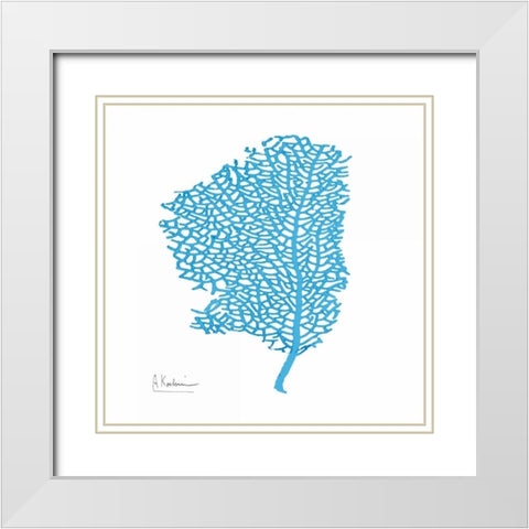 Cobalt Sea Fan 2 White Modern Wood Framed Art Print with Double Matting by Koetsier, Albert