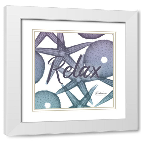 Relaxing Starfish White Modern Wood Framed Art Print with Double Matting by Koetsier, Albert