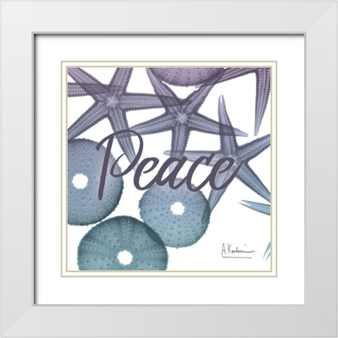 Peaceful Starfish White Modern Wood Framed Art Print with Double Matting by Koetsier, Albert