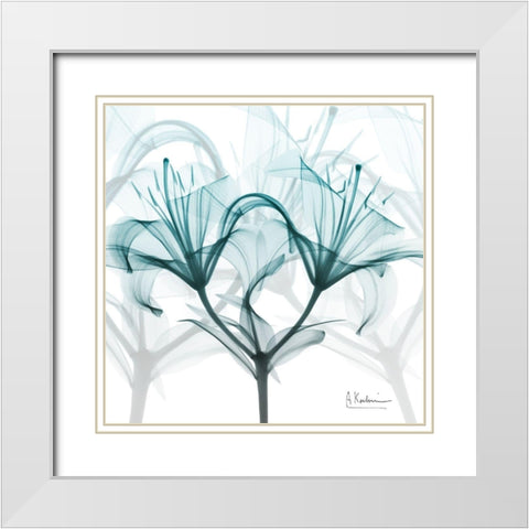Crystal Flame Lily White Modern Wood Framed Art Print with Double Matting by Koetsier, Albert