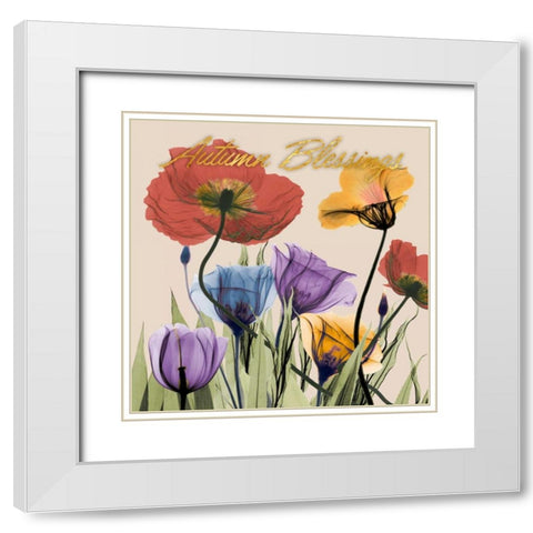 Flowerscape Blessings White Modern Wood Framed Art Print with Double Matting by Koetsier, Albert