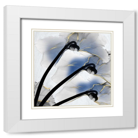 Indigo Luster Marble White Modern Wood Framed Art Print with Double Matting by Koetsier, Albert