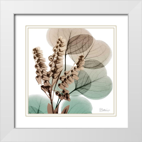 Oasis Eucalyptus 1 White Modern Wood Framed Art Print with Double Matting by Koetsier, Albert