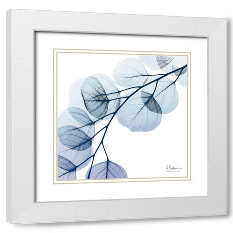 Blue Eucalyptus 1 White Modern Wood Framed Art Print with Double Matting by Koetsier, Albert