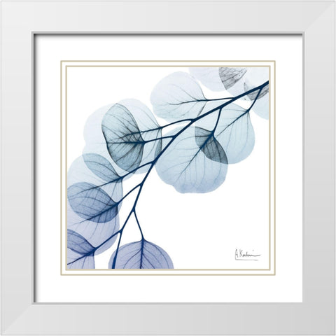 Blue Eucalyptus 1 White Modern Wood Framed Art Print with Double Matting by Koetsier, Albert