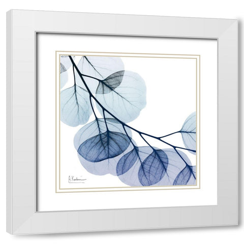 Blue Eucalyptus 2 White Modern Wood Framed Art Print with Double Matting by Koetsier, Albert